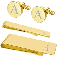 BodyJ4You Juego de 4 gemelos para corbata- con clip de dinero- para el día del padre- el amor al mejor papá- caja de…